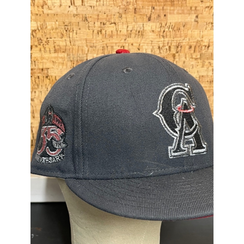 California Angels New Era 59FIFTY 35th Anniversary Patch Hat Grey Red 7 1/2